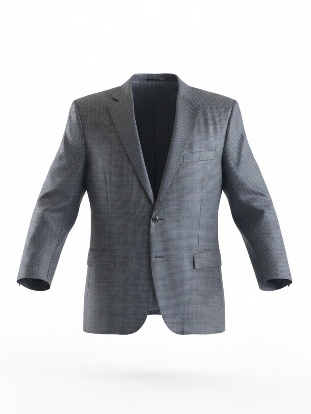 Canali Men’s 38R Sport Coat Blazer 100% Wool Made in Italy Blue Gray Micro Check